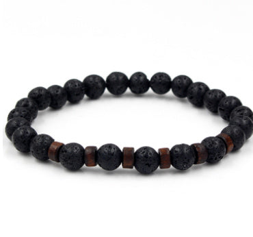 BoldlyBeautiful - Personality Men's Black Volcanic Stone Bracelet Fashion Jewelry