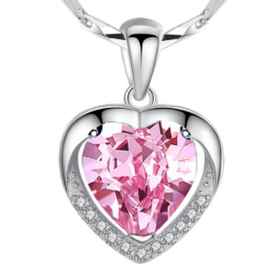 BoldlyBeautiful - 925 Heart-Shaped Rhinestone Luxury Personalized Necklace