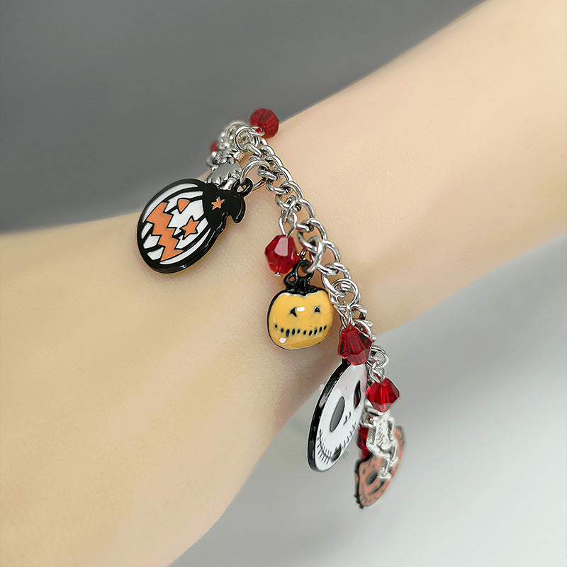 BoldlyBeautiful - Halloween Bracelet with Pumpkin Skull Ghost Funny Jewelry