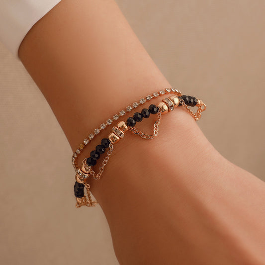 BoldlyBeautiful - Ethnic Style Beaded Diamond Tassel Bracelet Fashion Jewelry