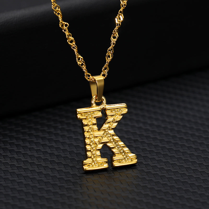 BoldlyBeautiful - 26 Letters Gold-Plated Pendant Necklace