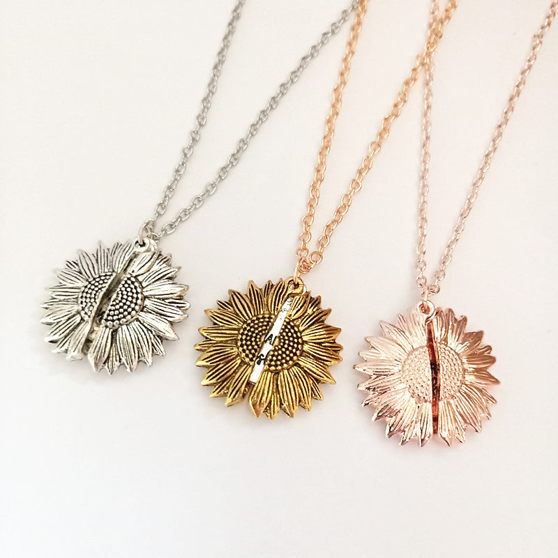 BoldlyBeautiful - Sunflower Double Lettering Necklace