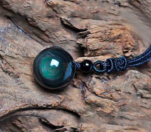 BoldlyBeautiful - Natural Obsidian Pendant Good Luck Necklace