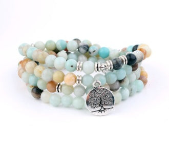 BoldlyBeautiful - Natural Stone Bracelet with Lotus Life Tree Anklet