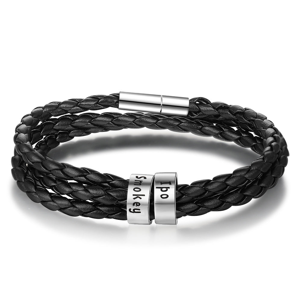 BoldlyBeautiful - Braided Genuine Leather Bracelet Jewelry