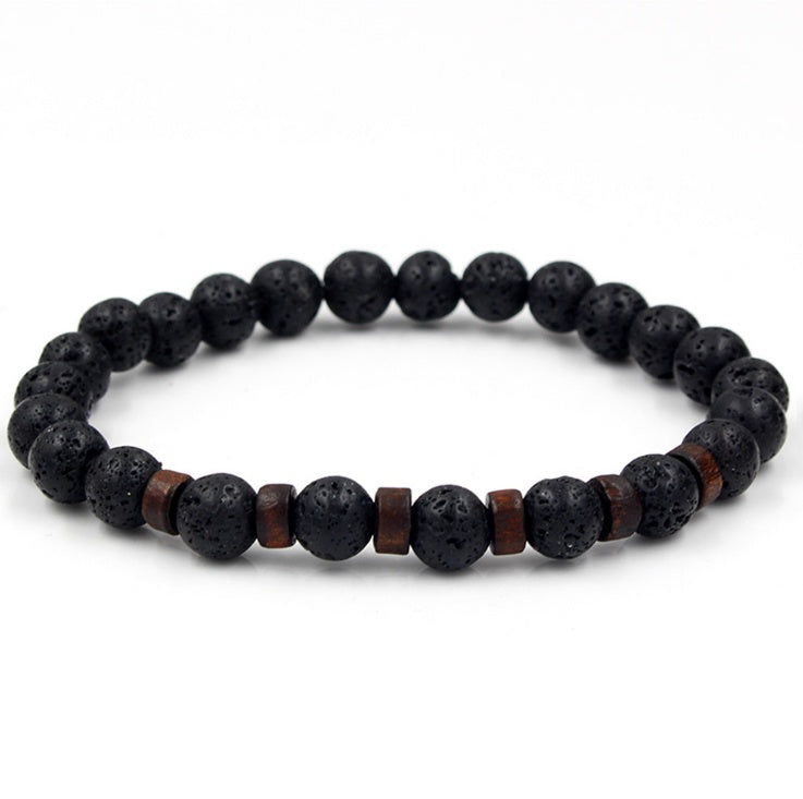 BoldlyBeautiful - Personality Men's Black Volcanic Stone Bracelet Fashion Jewelry