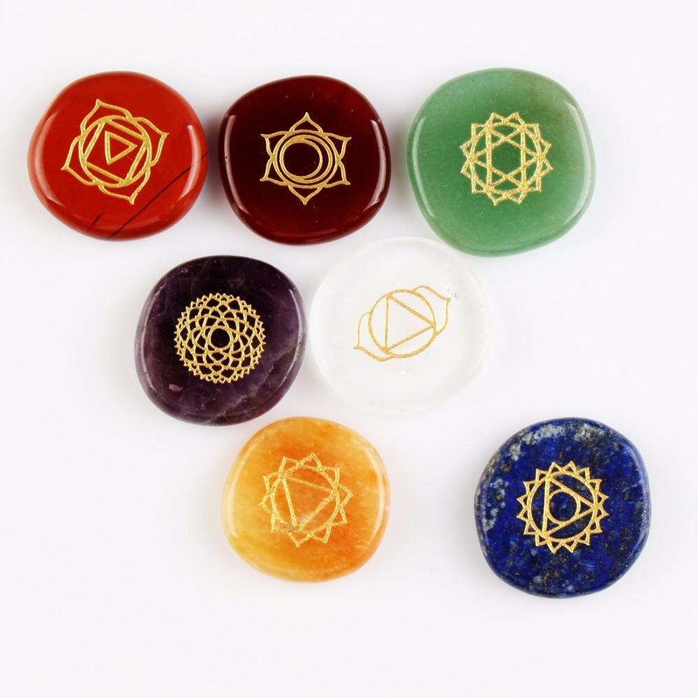 BoldlyBeautiful - Seven Chakra Natural Pocket Palm Stones Necklace