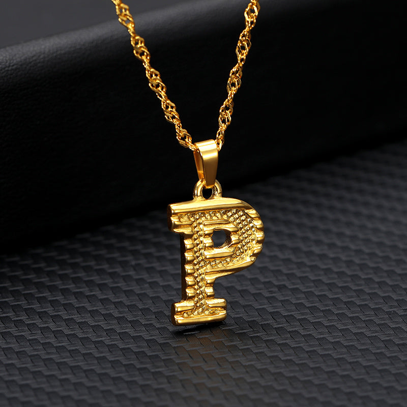 BoldlyBeautiful - 26 Letters Gold-Plated Pendant Necklace