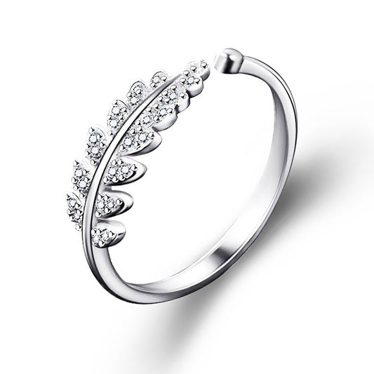 BoldlyBeautiful - Elegant Leaf Ring Women's Daily Wear