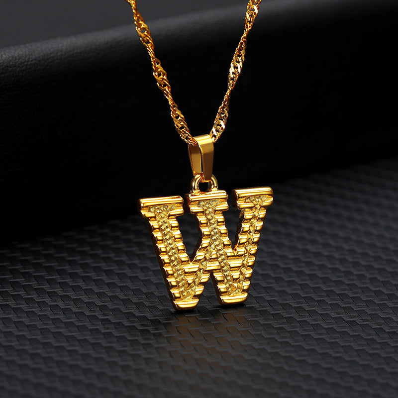 BoldlyBeautiful - 26 Letters Gold-Plated Pendant Necklace