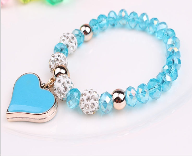 BoldlyBeautiful - Elastic Crystal Bracelet & Bangle Heart Jewelry