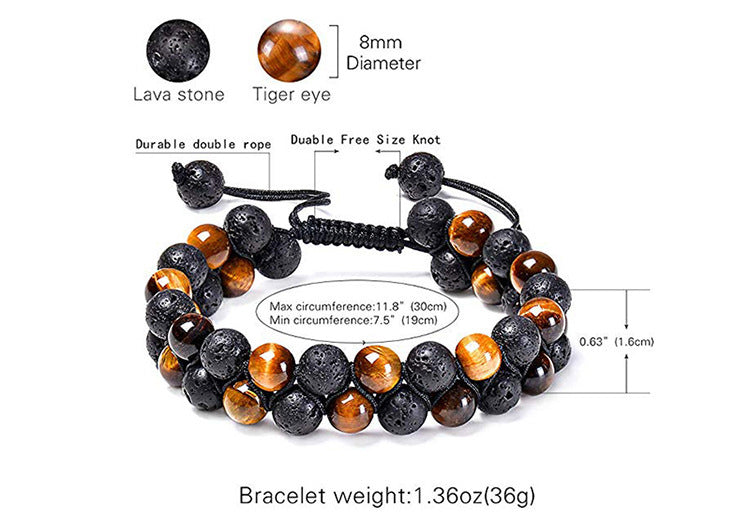 BoldlyBeautiful - Tiger Eye Couple Bracelets Matte Black Agate Beads Jewelry