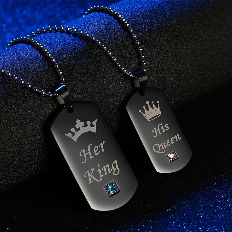 BoldlyBeautiful - Her King & His Queen Couple Pendant Necklaces