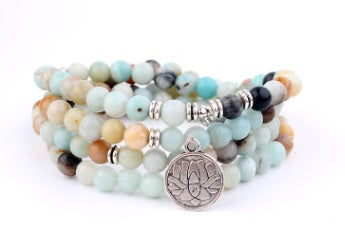 BoldlyBeautiful - Natural Stone Bracelet with Lotus Life Tree Anklet