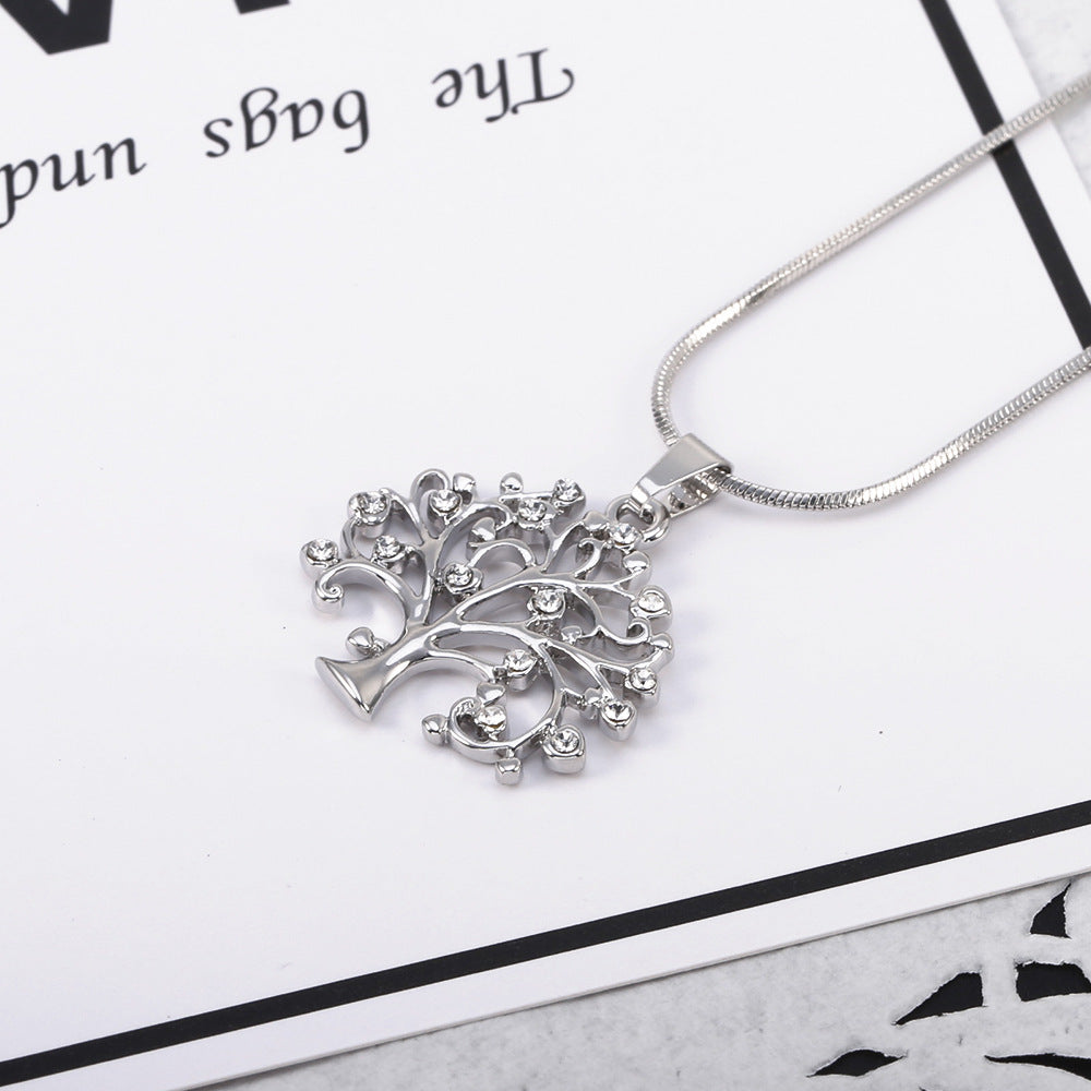 BoldlyBeautiful - Multi-Layer Tree of Life Pendant Necklace with CZ Zircon