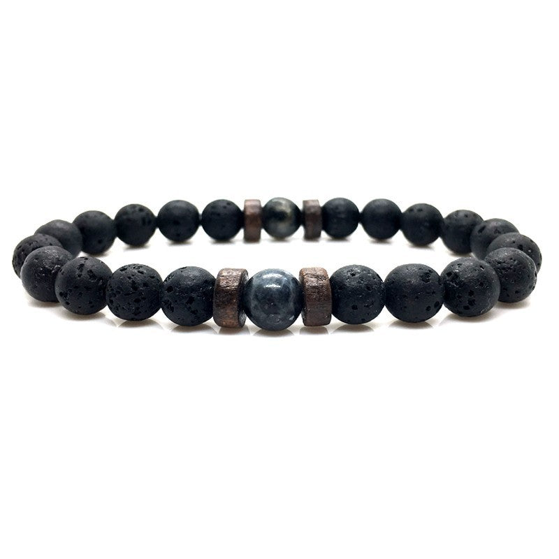 BoldlyBeautiful - Personality Men's Black Volcanic Stone Bracelet Fashion Jewelry