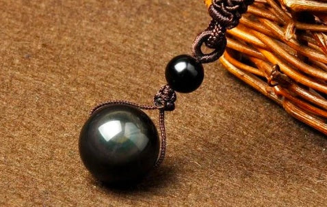 BoldlyBeautiful - Natural Obsidian Pendant Good Luck Necklace