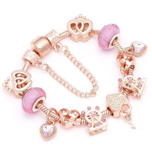 BoldlyBeautiful - Heart Crown Beads Bracelet | Daily Wear