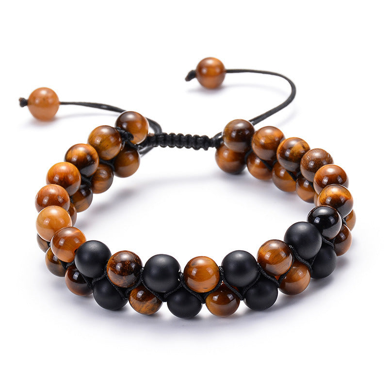 BoldlyBeautiful - Tiger Eye Couple Bracelets Matte Black Agate Beads Jewelry