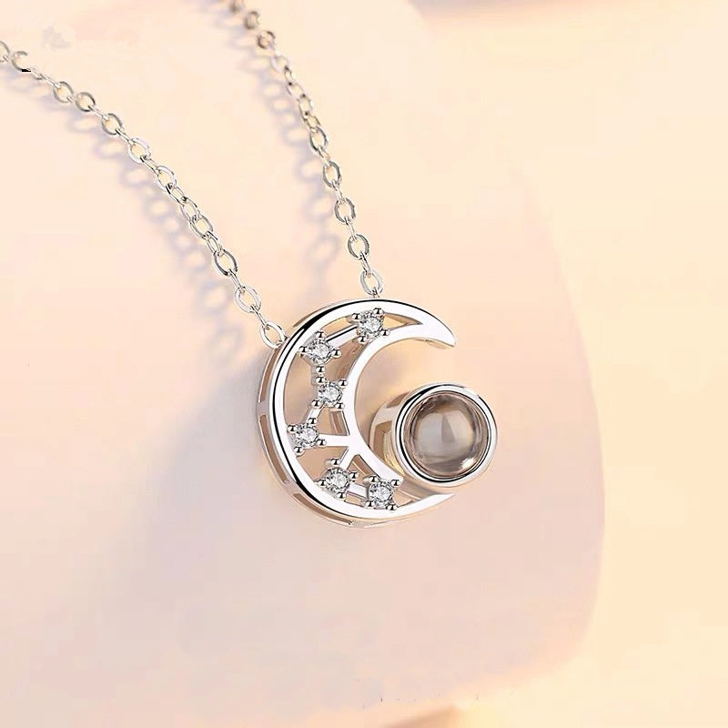 BoldlyBeautiful - Star Moon Projection Customized Photo Necklace