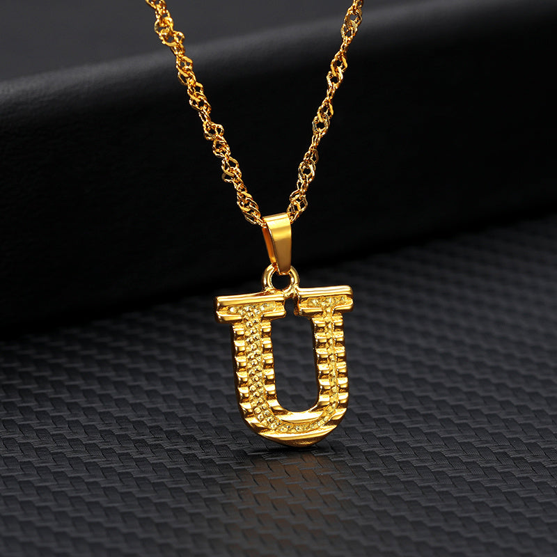 BoldlyBeautiful - 26 Letters Gold-Plated Pendant Necklace