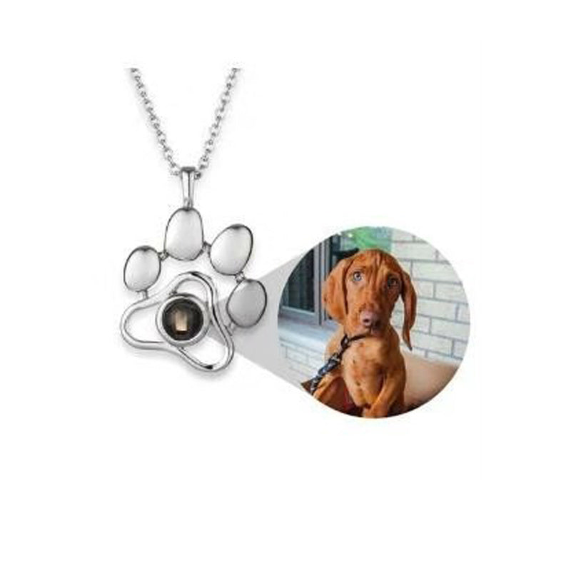 BoldlyBeautiful - Customized Silver Footprint Projection Necklace