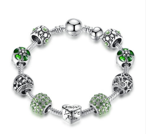 BoldlyBeautiful - Elegant Silver Charm Bracelet Fashion Jewelry