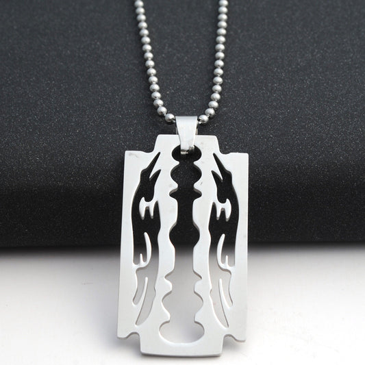 BoldlyBeautiful - Men's Stainless Steel Blade Chain Necklace