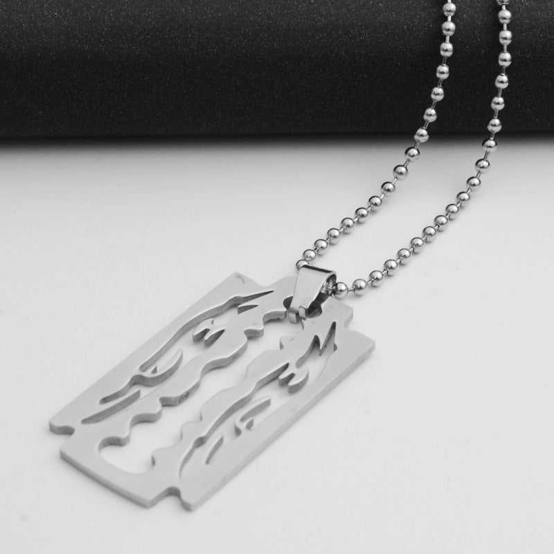 BoldlyBeautiful - Men's Stainless Steel Blade Chain Necklace