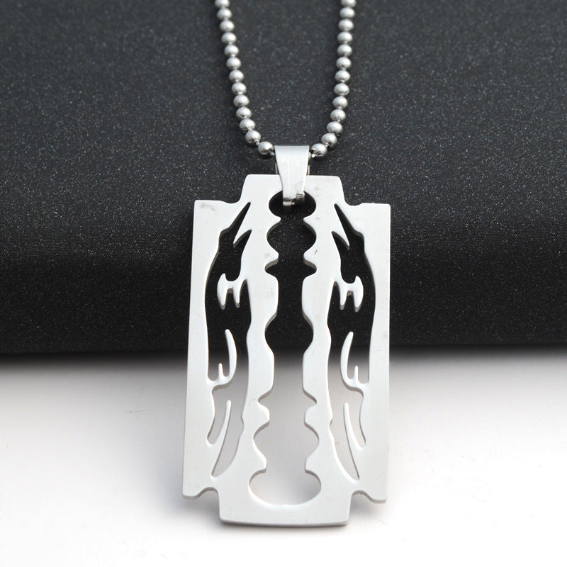 BoldlyBeautiful - Men's Stainless Steel Blade Chain Necklace