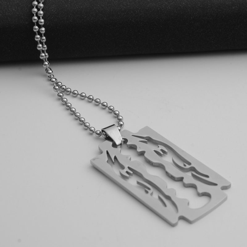 BoldlyBeautiful - Men's Stainless Steel Blade Chain Necklace