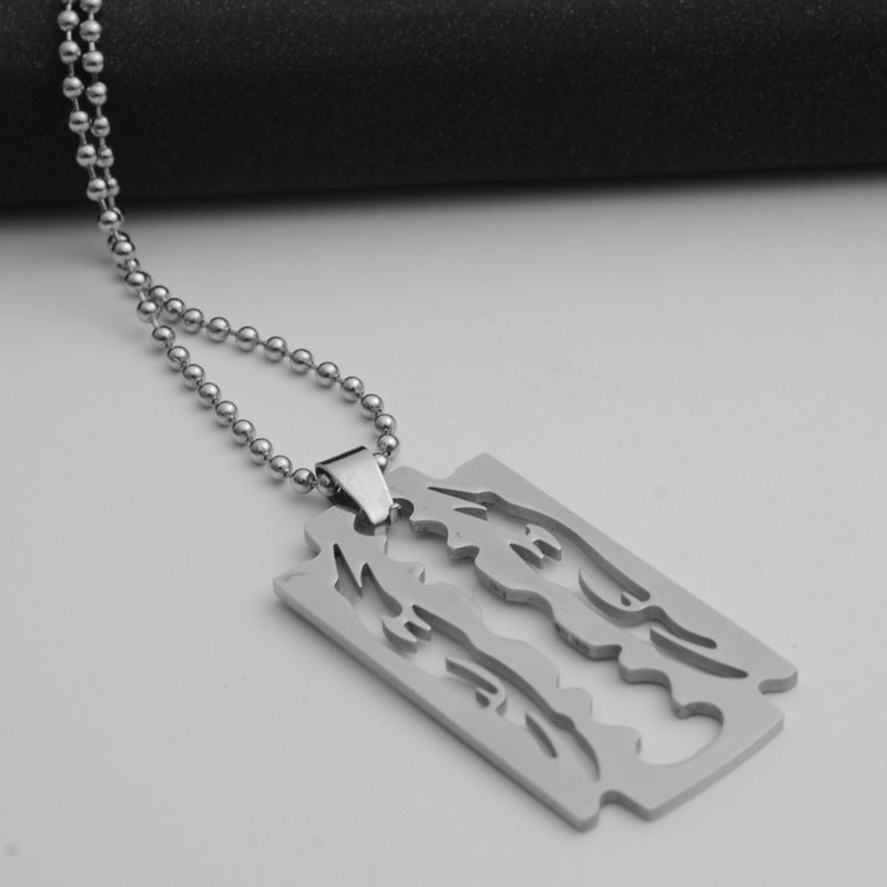 BoldlyBeautiful - Men's Stainless Steel Blade Chain Necklace