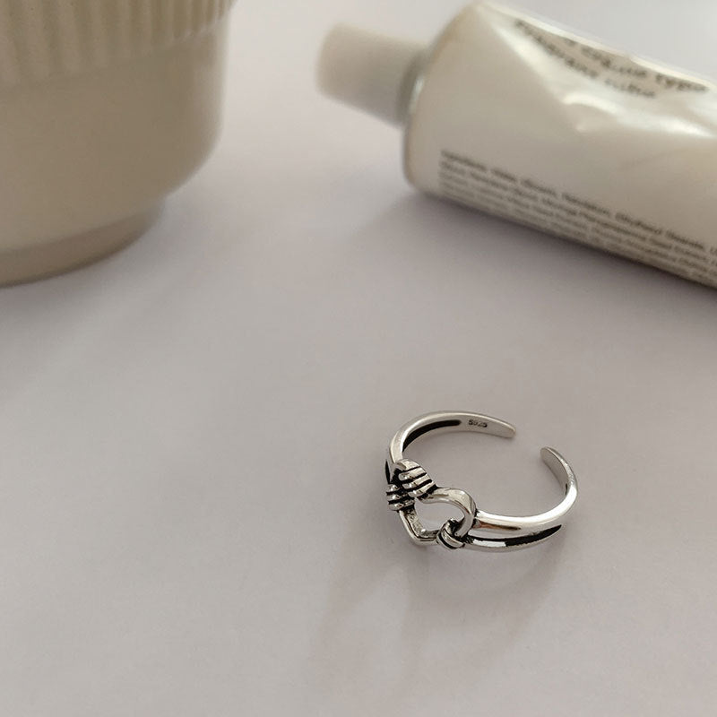 BoldlyBeautiful - Open S925 Silver Love Hollow Out Ring