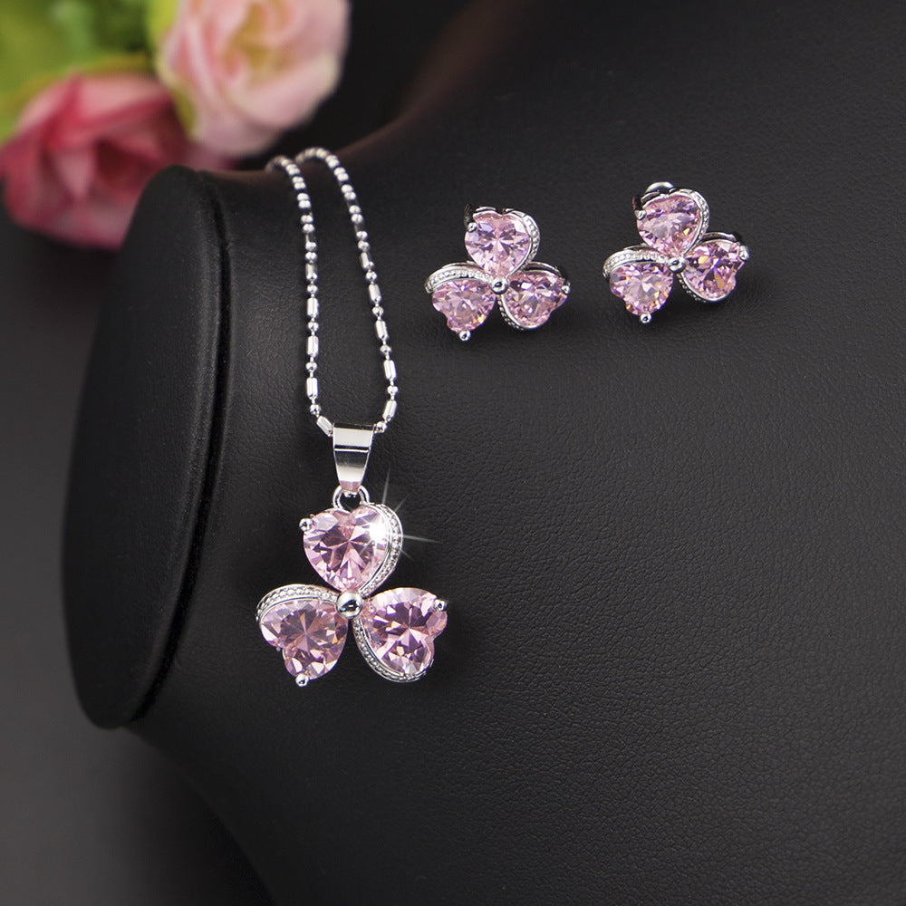 BoldlyBeautiful - Clover Zircon Women's Diamond Jewelry Set