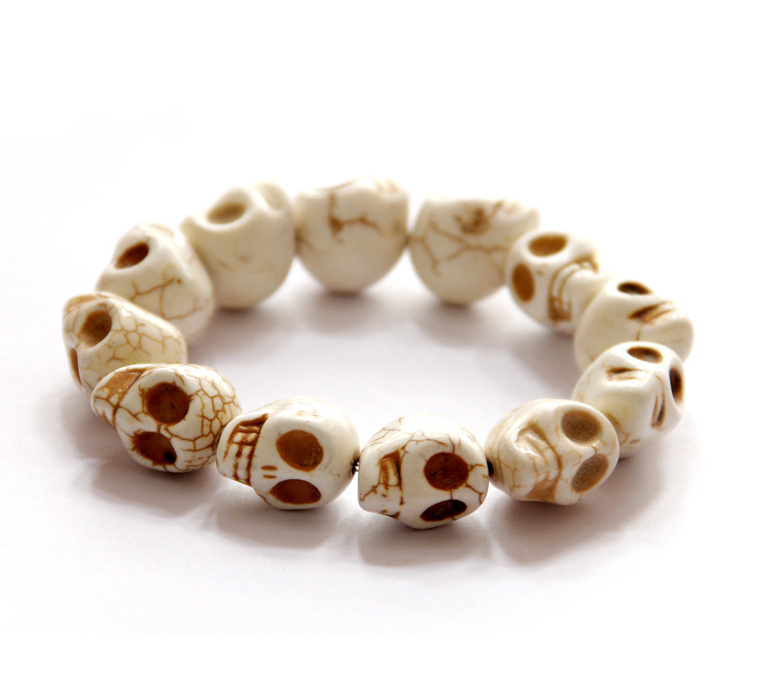 BoldlyBeautiful - Synthetic Turquoise Skull Bracelet