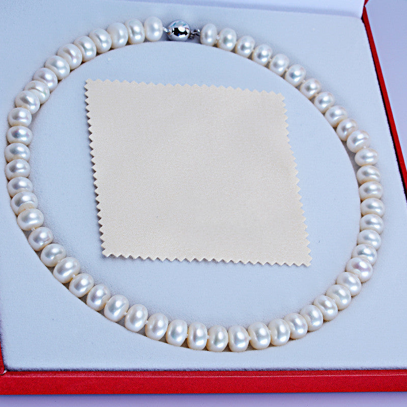 BoldlyBeautiful - Dailan Jewelry Freshwater Pearl Necklace 10-11mm Steamed Bread Round