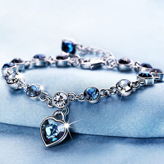 BoldlyBeautiful - Heart Of The Ocean Crystal Bracelet Fashion Jewelry