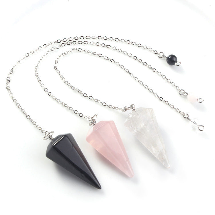 BoldlyBeautiful - Natural Crystal Hexagonal Cone Pendant Necklace