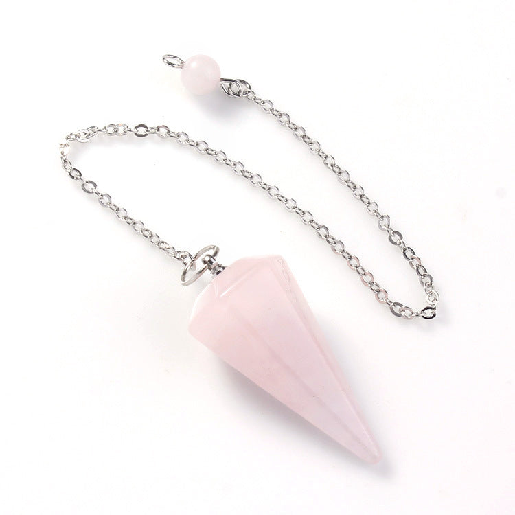 BoldlyBeautiful - Natural Crystal Hexagonal Cone Pendant Necklace