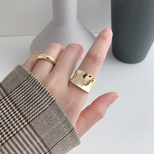 BoldlyBeautiful - Big Wide Geometric Finger Ring for Modern Jewelry Lovers