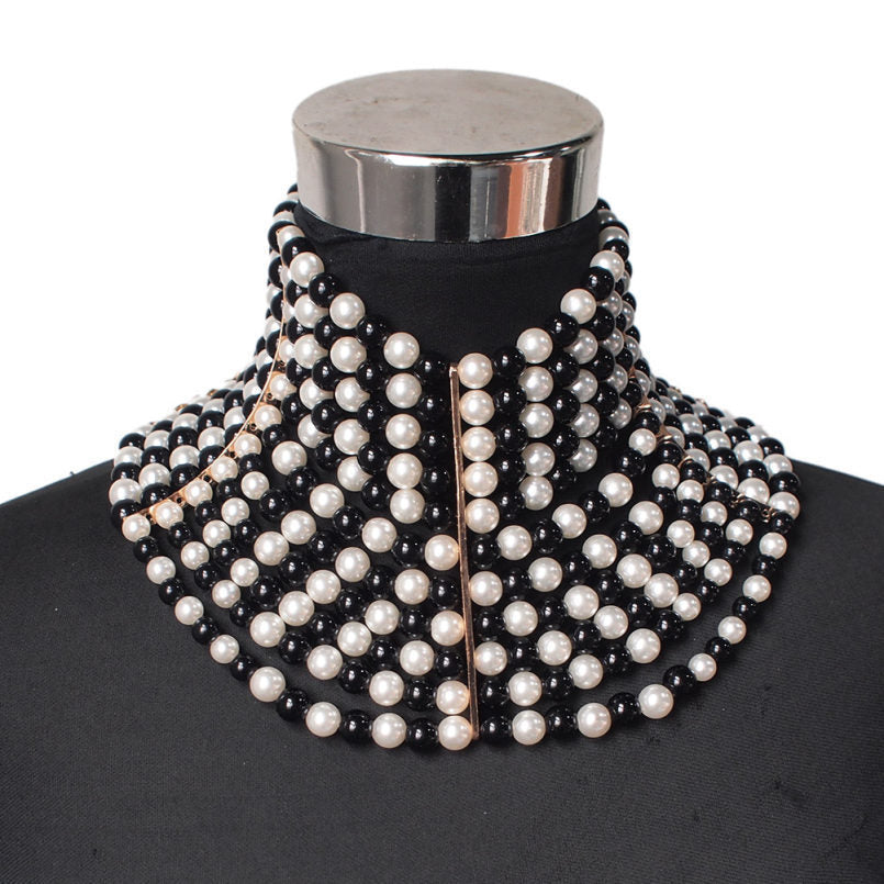 BoldlyBeautiful - Sexy Multi-Layered Pearl Short Necklace