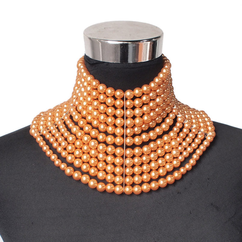 BoldlyBeautiful - Sexy Multi-Layered Pearl Short Necklace