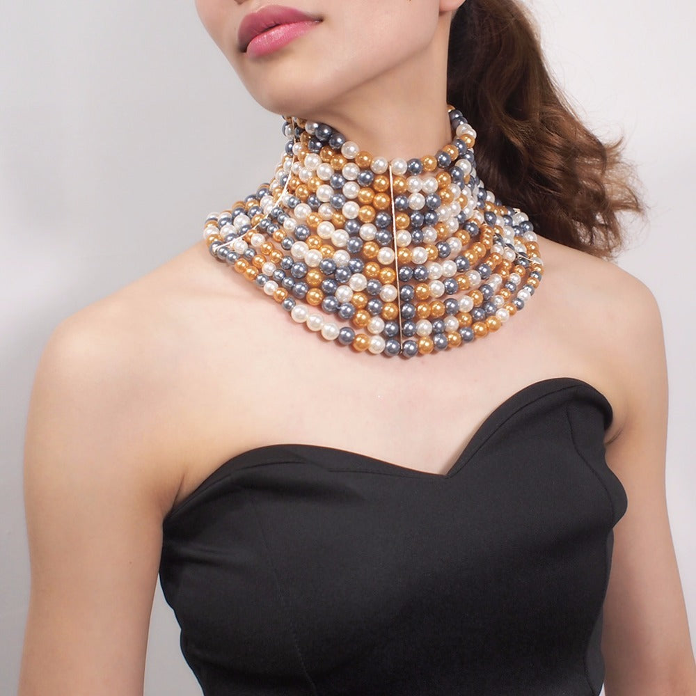 BoldlyBeautiful - Sexy Multi-Layered Pearl Short Necklace