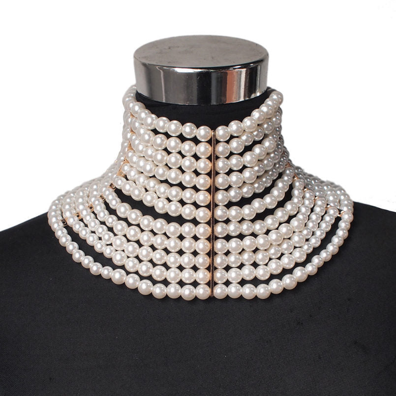 BoldlyBeautiful - Sexy Multi-Layered Pearl Short Necklace