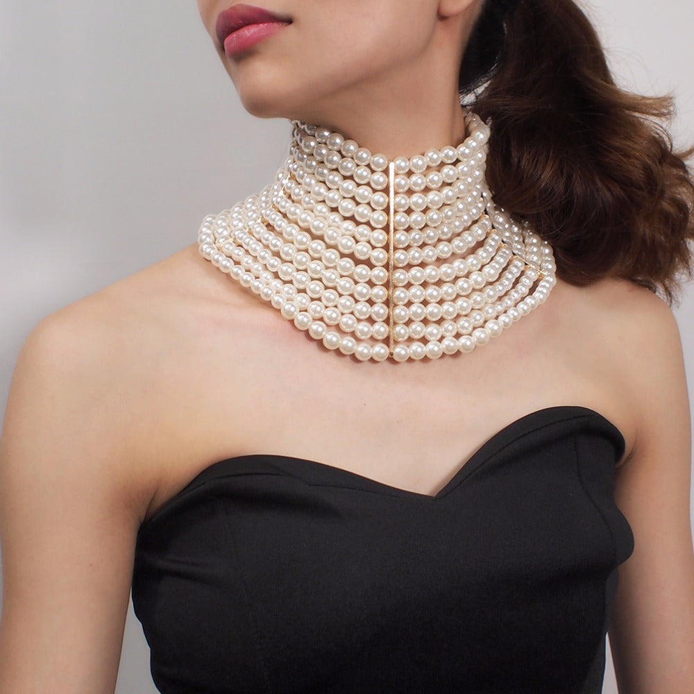 BoldlyBeautiful - Sexy Multi-Layered Pearl Short Necklace