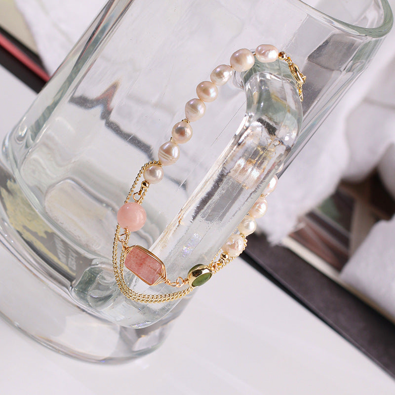 BoldlyBeautiful - Freshwater Pearl Strawberry Bracelet 2025