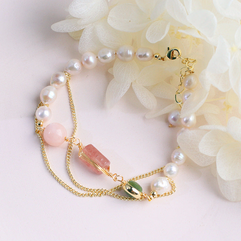 BoldlyBeautiful - Freshwater Pearl Strawberry Bracelet 2025