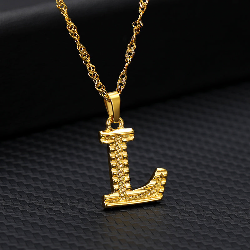 BoldlyBeautiful - 26 Letters Gold-Plated Pendant Necklace