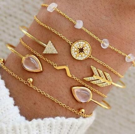 BoldlyBeautiful - Bead Chain Bracelet Anklet Set Fashion Jewelry