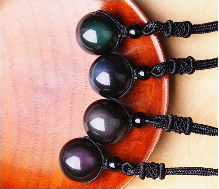 BoldlyBeautiful - Natural Obsidian Pendant Good Luck Necklace